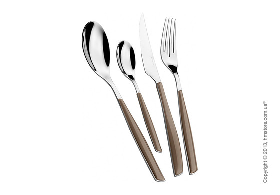 Набор столовых приборов Bugatti Glamour на 6 персон, 24 предмета, Tobacco