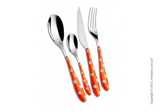Набор столовых приборов Bugatti Pois на 6 персон, 24 предмета, Orange Набор столовых приборов Bugatti Pois на 6 персон, 24 предмета, Orange