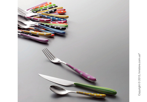 Набор столовых приборов Bugatti Quadri на 6 персон, 24 предмета, Orange