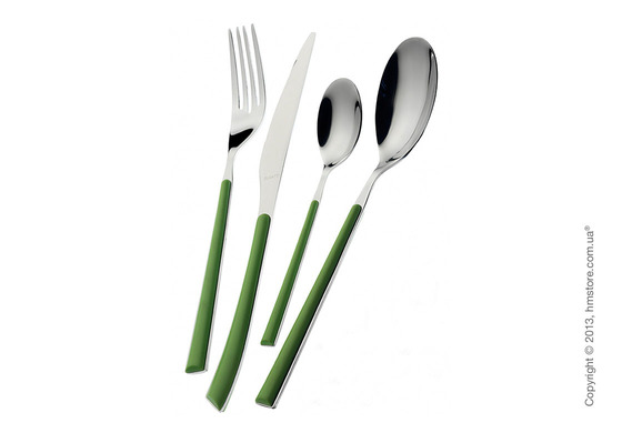 Набор столовых приборов Bugatti Stella на 6 персон, 24 предмета, Green