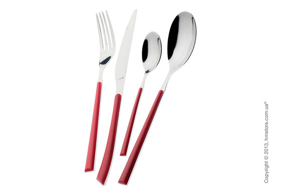 Набор столовых приборов Bugatti Stella на 6 персон, 24 предмета, Red