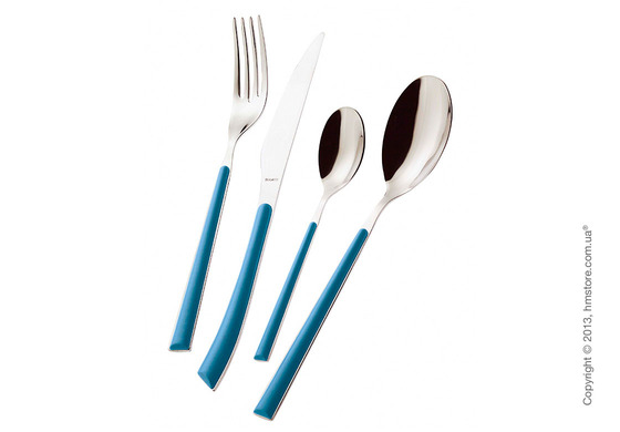 Набор столовых приборов Bugatti Stella на 6 персон, 24 предмета, Turquoise