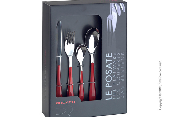 Набор столовых приборов Bugatti Stella на 6 персон, 24 предмета, Turquoise