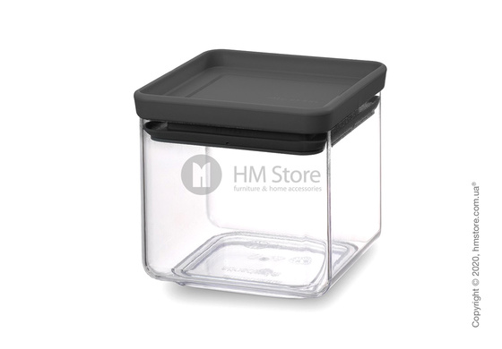 Емкость для хранения сыпучих продуктов Brabantia Square Canister Tasty 0,7 л, Dark Grey