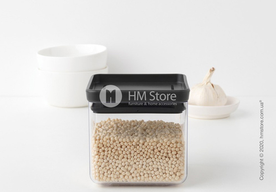 Емкость для хранения сыпучих продуктов Brabantia Square Canister Tasty 0,7 л, Dark Grey