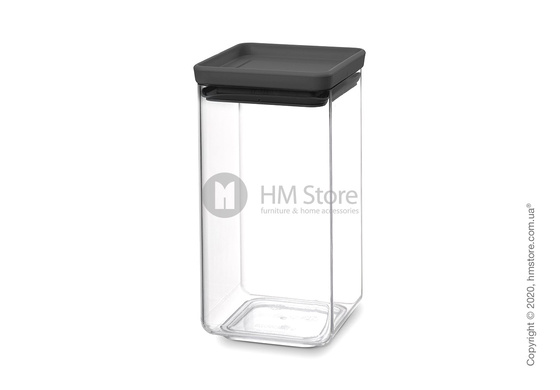 Емкость для хранения сыпучих продуктов Brabantia Square Canister Tasty 1,6 л, Dark Grey