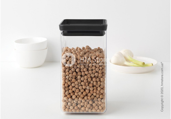 Емкость для хранения сыпучих продуктов Brabantia Square Canister Tasty 1,6 л, Dark Grey