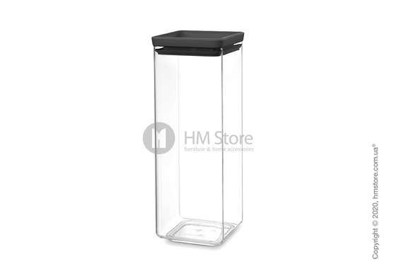 Емкость для хранения сыпучих продуктов Brabantia Square Canister Tasty 2,5 л, Dark Grey
