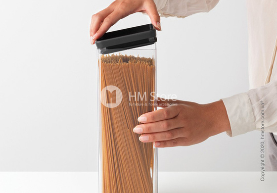 Емкость для хранения сыпучих продуктов Brabantia Square Canister Tasty 2,5 л, Dark Grey