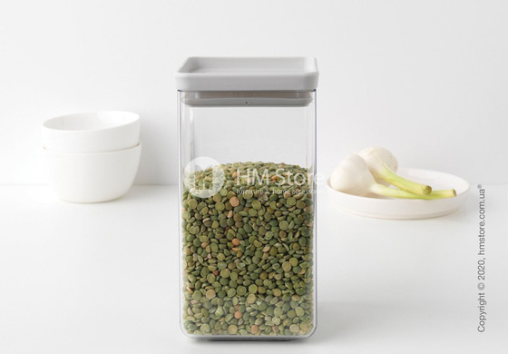 Емкость для хранения сыпучих продуктов Brabantia Square Canister Tasty 1,6 л, Light Grey Емкость для хранения сыпучих продуктов Brabantia Square Canister Tasty 1,6 л, Light Grey