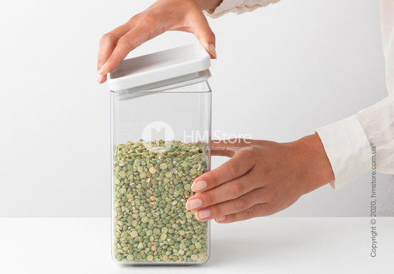 Емкость для хранения сыпучих продуктов Brabantia Square Canister Tasty 1,6 л, Light Grey Емкость для хранения сыпучих продуктов Brabantia Square Canister Tasty 1,6 л, Light Grey
