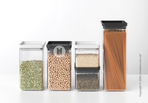 Емкость для хранения сыпучих продуктов Brabantia Square Canister Tasty 1,6 л, Light Grey Емкость для хранения сыпучих продуктов Brabantia Square Canister Tasty 1,6 л, Light Grey