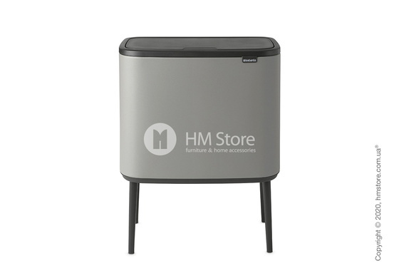 Ведро для мусора трехсекционное Brabantia Bo Touch Bin 11/11/11 л, Mineral Concrete Grey