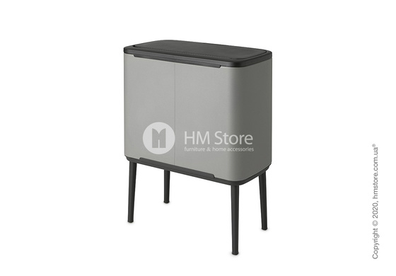 Ведро для мусора трехсекционное Brabantia Bo Touch Bin 11/11/11 л, Mineral Concrete Grey