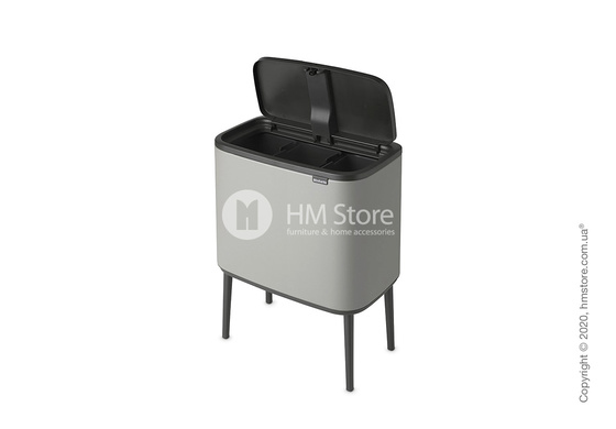 Ведро для мусора трехсекционное Brabantia Bo Touch Bin 11/11/11 л, Mineral Concrete Grey
