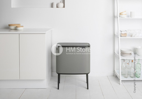 Ведро для мусора трехсекционное Brabantia Bo Touch Bin 11/11/11 л, Mineral Concrete Grey