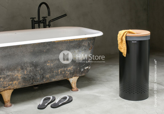 Бак для белья Brabantia Laundry Bin 35 л, Cork Lid, Matt Black and Cork Brown