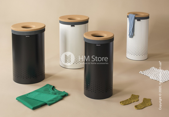 Бак для белья Brabantia Laundry Bin 35 л, Cork Lid, Matt Black and Cork Brown