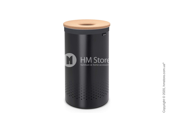 Бак для белья Brabantia Laundry Bin 60 л, Cork Lid, Matt Black and Cork Brown