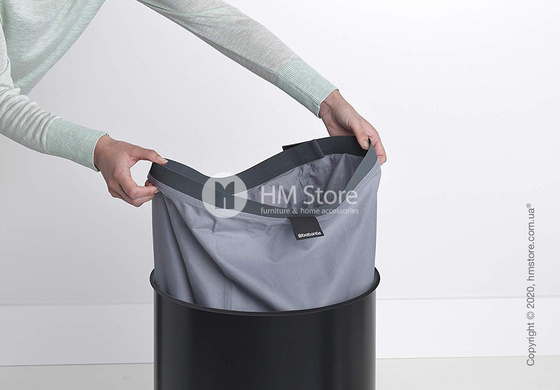 Бак для белья Brabantia Laundry Bin 60 л, Cork Lid, Matt Black and Cork Brown