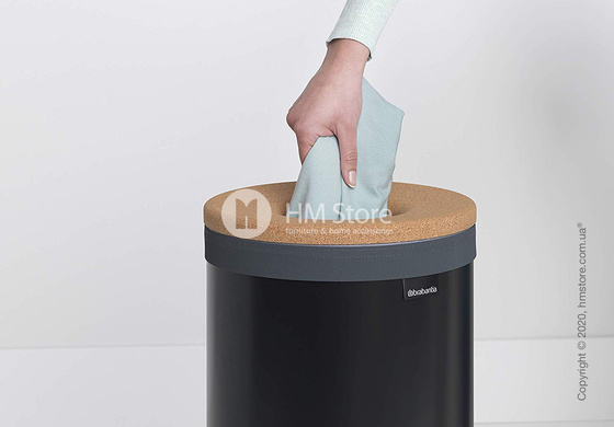 Бак для белья Brabantia Laundry Bin 60 л, Cork Lid, Matt Black and Cork Brown