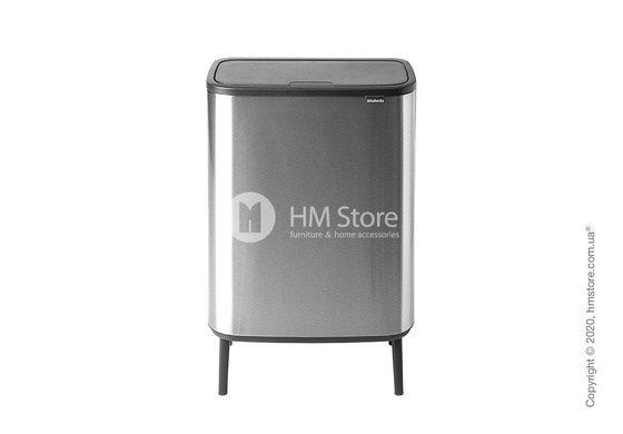 Ведро для мусора двухсекционное Brabantia Bo Touch Bin Hi 30/30 л, Matt Steel Fingerprint Proof