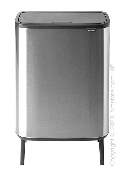 Ведро для мусора двухсекционное Brabantia Bo Touch Bin Hi 30/30 л, Matt Steel Fingerprint Proof
