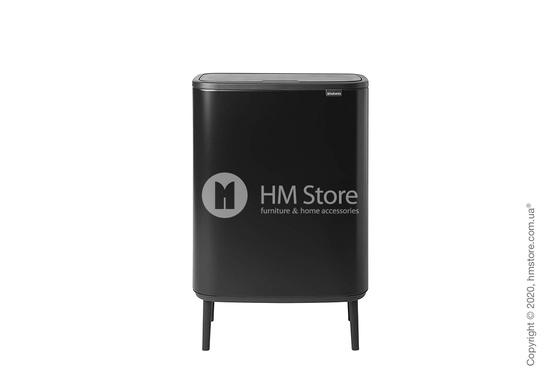 Ведро для мусора двухсекционное Brabantia Bo Touch Bin Hi 30/30 л, Matt Black