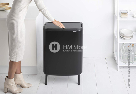 Ведро для мусора двухсекционное Brabantia Bo Touch Bin Hi 30/30 л, Matt Black