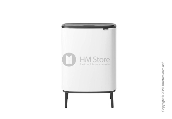 Ведро для мусора двухсекционное Brabantia Bo Touch Bin Hi 30/30 л, White