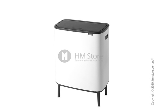 Ведро для мусора двухсекционное Brabantia Bo Touch Bin Hi 30/30 л, White