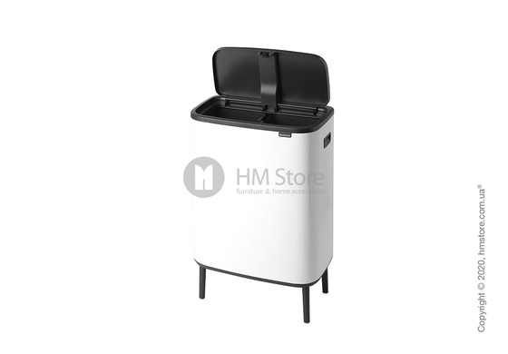 Ведро для мусора двухсекционное Brabantia Bo Touch Bin Hi 30/30 л, White