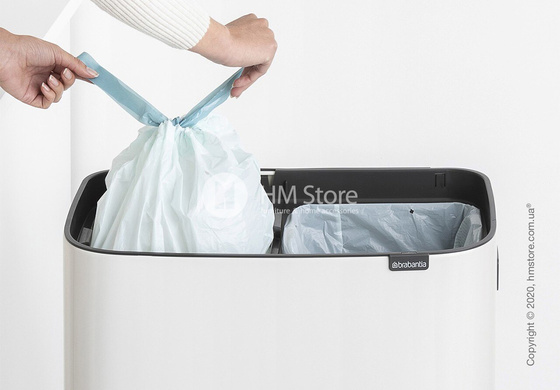 Ведро для мусора двухсекционное Brabantia Bo Touch Bin Hi 30/30 л, White