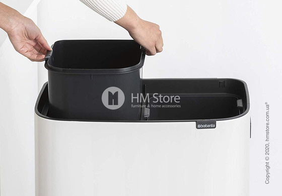 Ведро для мусора двухсекционное Brabantia Bo Touch Bin Hi 30/30 л, White