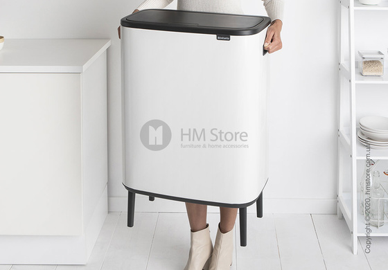 Ведро для мусора двухсекционное Brabantia Bo Touch Bin Hi 30/30 л, White
