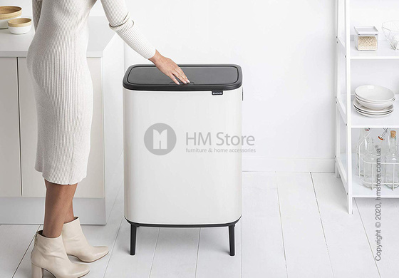 Ведро для мусора двухсекционное Brabantia Bo Touch Bin Hi 30/30 л, White