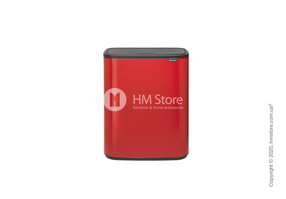 Ведро для мусора двухсекционное Brabantia Bo Touch Bin 30/30 л, Passion Red