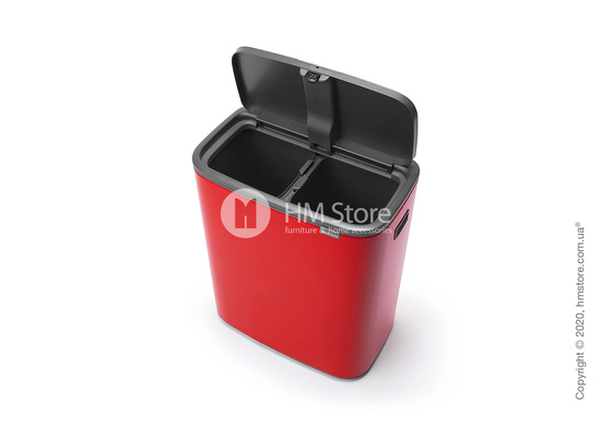 Ведро для мусора двухсекционное Brabantia Bo Touch Bin 30/30 л, Passion Red