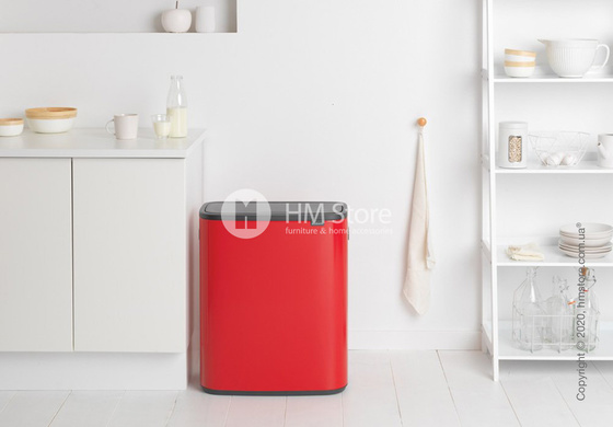 Ведро для мусора двухсекционное Brabantia Bo Touch Bin 30/30 л, Passion Red
