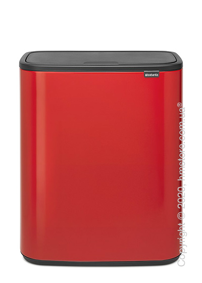 Ведро для мусора двухсекционное Brabantia Bo Touch Bin 30/30 л, Passion Red