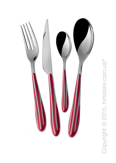 Набор столовых приборов Bugatti Zebra на 6 персон, 24 предмета, Fuchsia