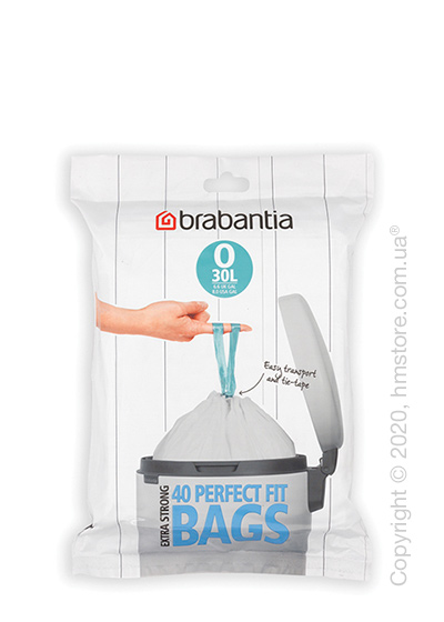 Набор пакетов для мусора Brabantia PerfectFit Bags Code O на 30 л, 40 штук