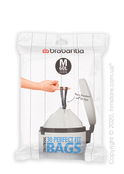 Набор пакетов для мусора Brabantia PerfectFit Bags Code M на 60 л, 30 штук