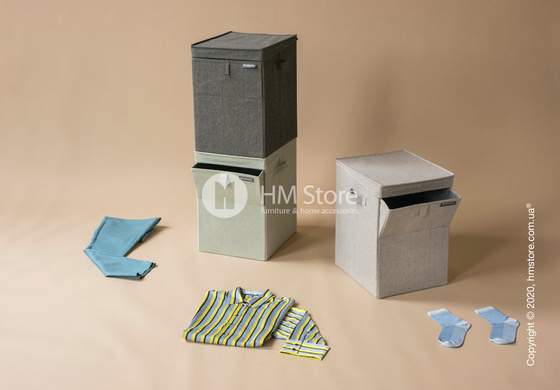  Корзина для белья прямоугольная Brabantia Stackable Laundry Box 35 л, Grey