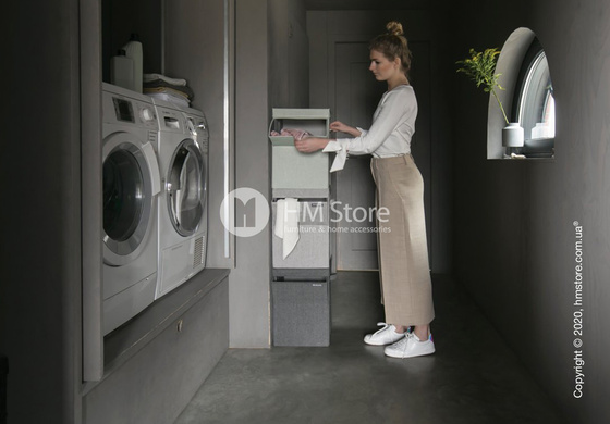 Корзина для белья прямоугольная Brabantia Stackable Laundry Box 35 л, Pepper Black