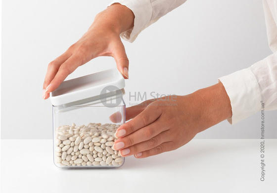 Емкость для хранения сыпучих продуктов Brabantia Square Canister Tasty+ 0,7 л, Light Grey