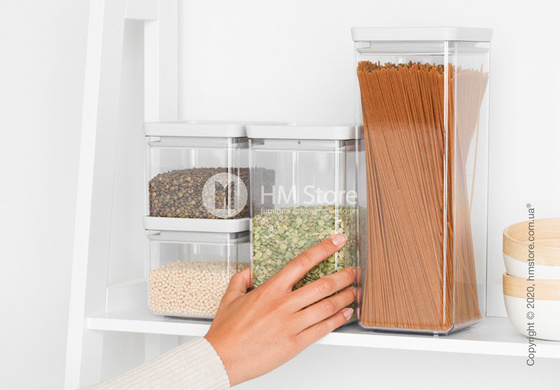 Емкость для хранения сыпучих продуктов Brabantia Square Canister Tasty+ 2,5 л, Light Grey