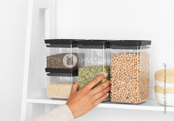 Набор емкостей для хранения сыпучих продуктов Brabantia Square Canister Set Tasty+, Dark Grey