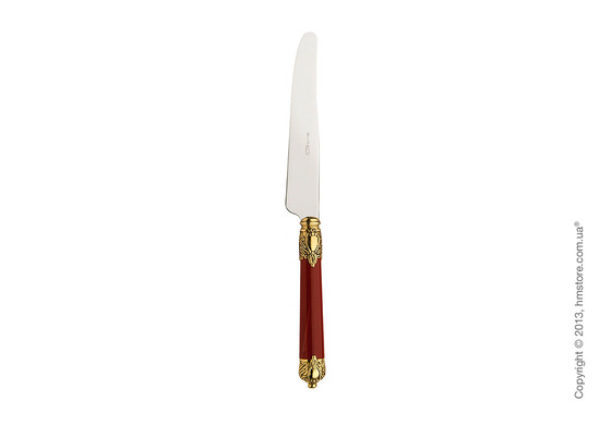 Набор столовых приборов Bugatti Rinascimento коллекция Gold Plated Ring на 6 персон, 24 предмета, Burgundy