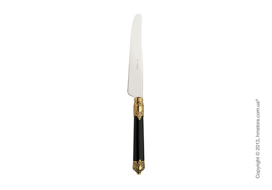 Набор столовых приборов Bugatti Rinascimento коллекция Gold Plated Ring на 6 персон, 24 предмета, Black